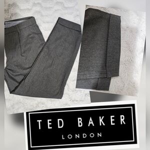 Ted Baker Gray Cuffed Crop Pants Trousers 32